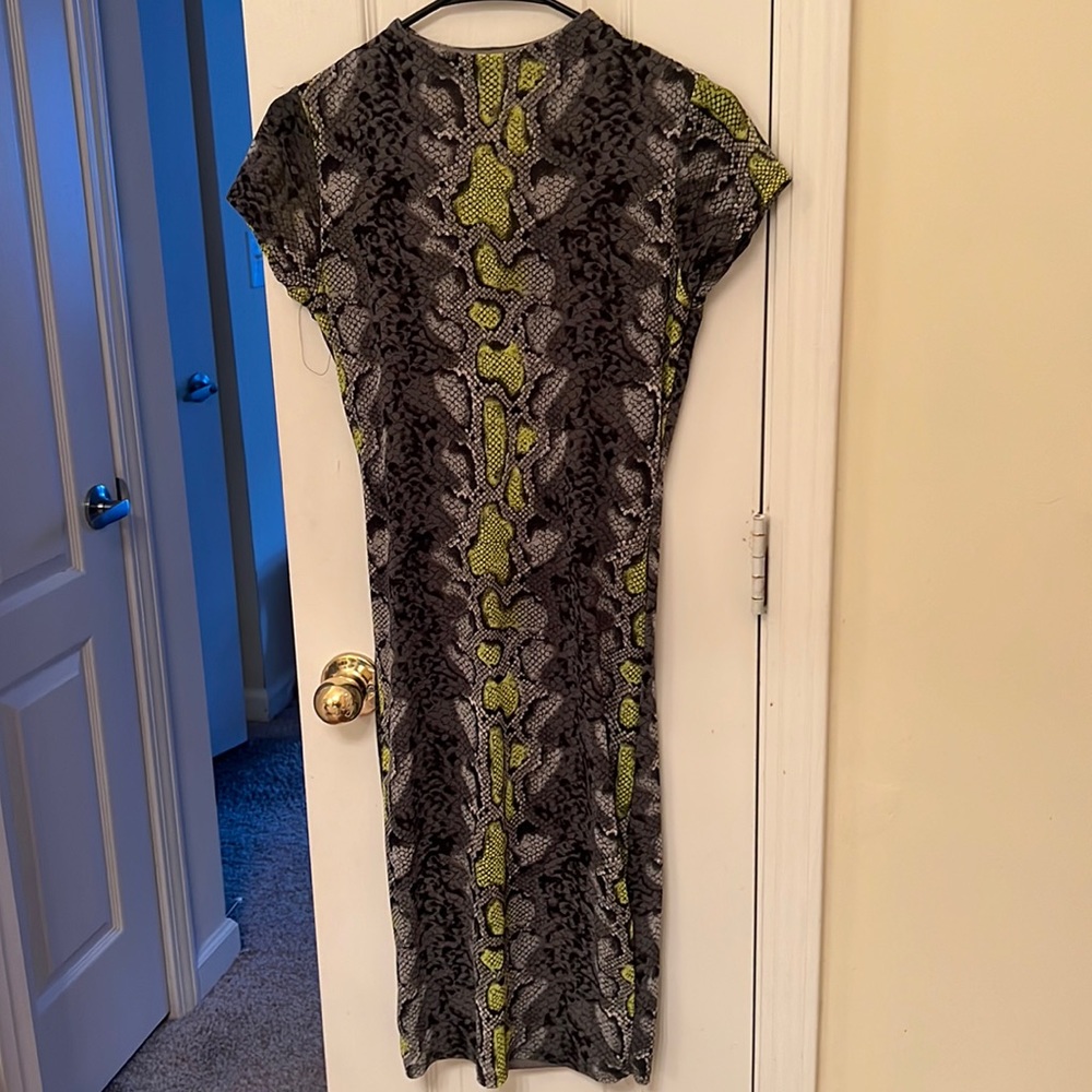 Snake pattern body con dress